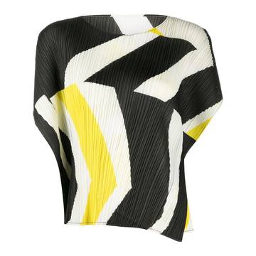 colour-block pleated top