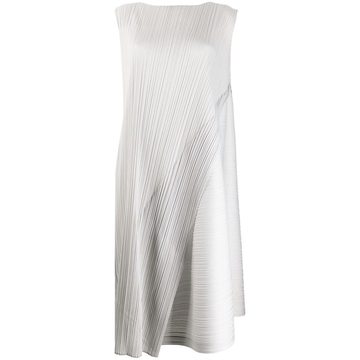 wrap-style pleated dress