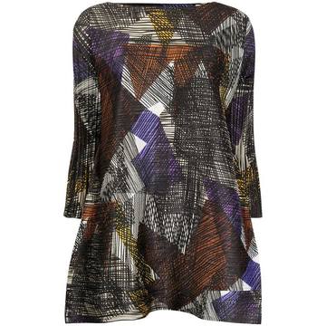 abstract-pattern flared blouse