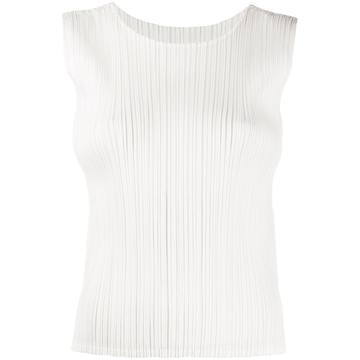 micro-pleated sleeveless top