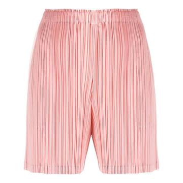 micro-pleated high-waist shorts