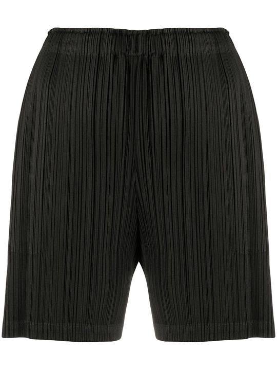 micro-pleated high-waist shorts展示图