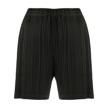 micro-pleated high-waist shorts