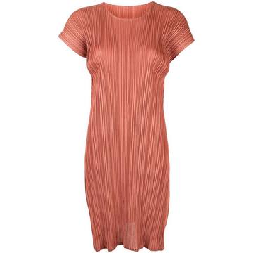 pleated shift dress