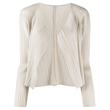 pleated long-sleeved jacket