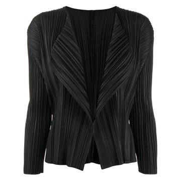 pleated 3/4 sleeve cardigan