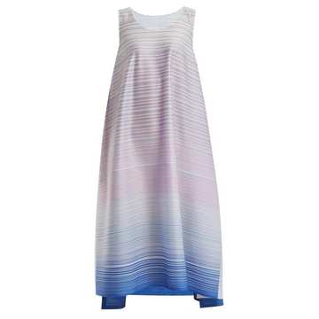 Pleated gradient-print dress