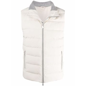 padded zip-up down gilet