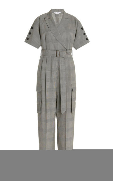 Bari Houndstooth Wool Jumpsuit展示图