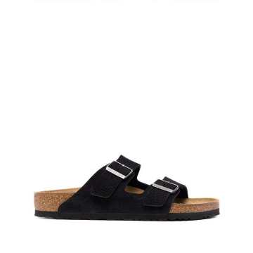 leather double-strap sandals