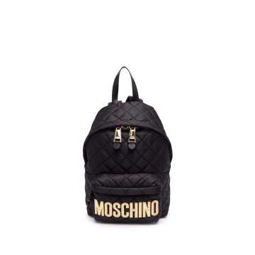 logo-plaque quilted backpack