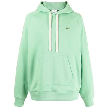 logo patch drawstring hoodie