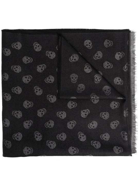 skull-print fringed scarf展示图