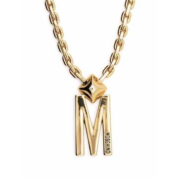 rolo chain logo-charm necklace