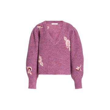 Ridge Embroidered Knitted Sweater