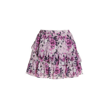 Emma Ruffled Cotton-Silk Mini Skirt