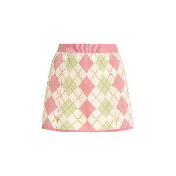 Marseille Argyle Wool-Cashmere Mini Skirt