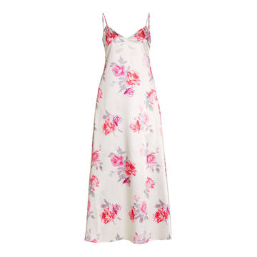 Mackie Floral-Print Satin Slip Dress