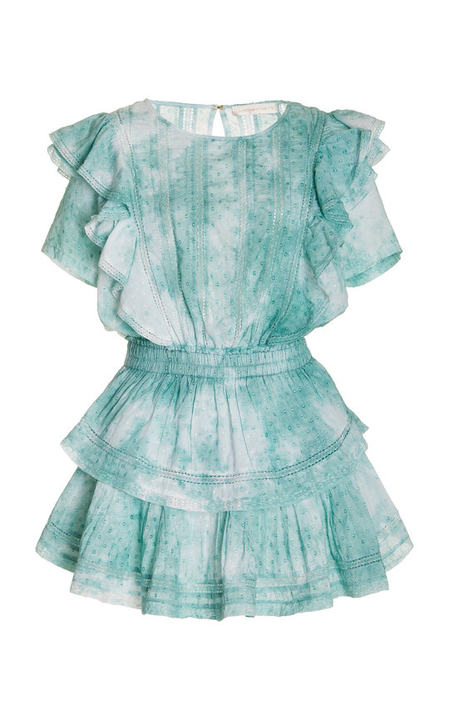 Natasha Tie-Dye Ruffled Cotton Mini Dress展示图