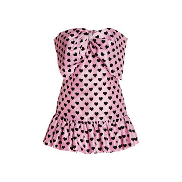 Tilson Heart-Print Taffeta Mini Dress