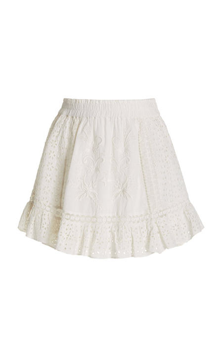 Baydar Eyelet Cotton Mini Skirt展示图