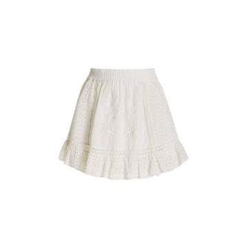Baydar Eyelet Cotton Mini Skirt