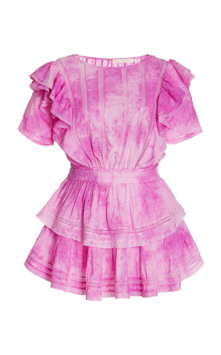 Natasha Tie-Dye Ruffled Cotton Mini Dress展示图