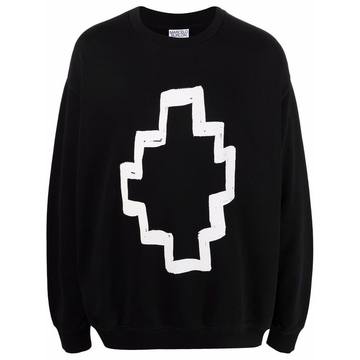 TEMPERA CROSS OVER CREWNECK BLACK WHITE