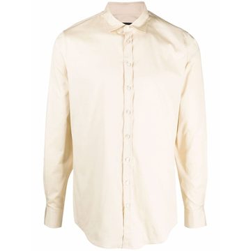 long-sleeve stretch-cotton shirt