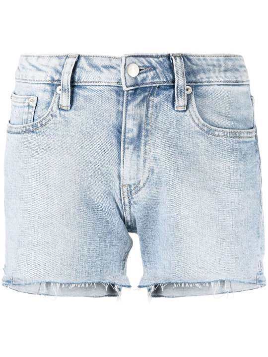 mid-rise denim mini shorts展示图