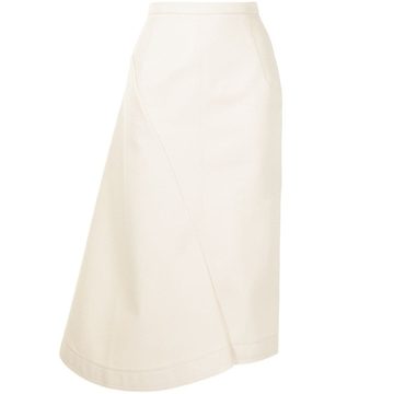 asymmetric panelled midi skirt