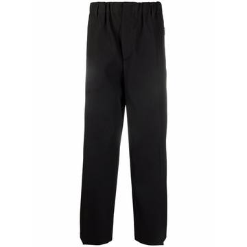 pressed-crease elasticated-waist trousers