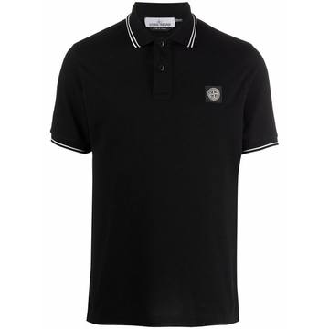 compass contrast-trim polo shirt