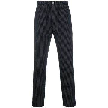 stripe-print straight-leg trousers