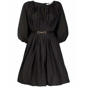 belted cotton mini dress