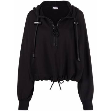drawstring zip-up hoodie