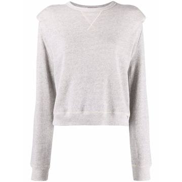 square-shoulder crew neck sweatshirt