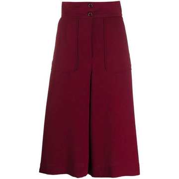 high-waist A-line skirt