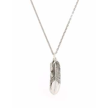 FEATHER CHARM NECKLACE SILVER NO COLOR