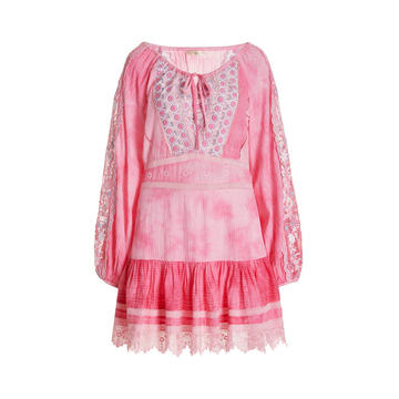 Chelie Embroidered Cotton Mini Dress