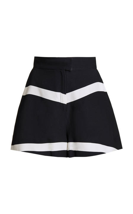 Striped Crepe Mini Shorts展示图