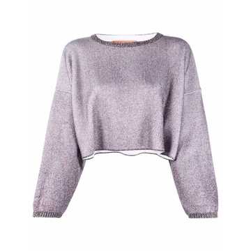 glitter-embellished cropped jumper