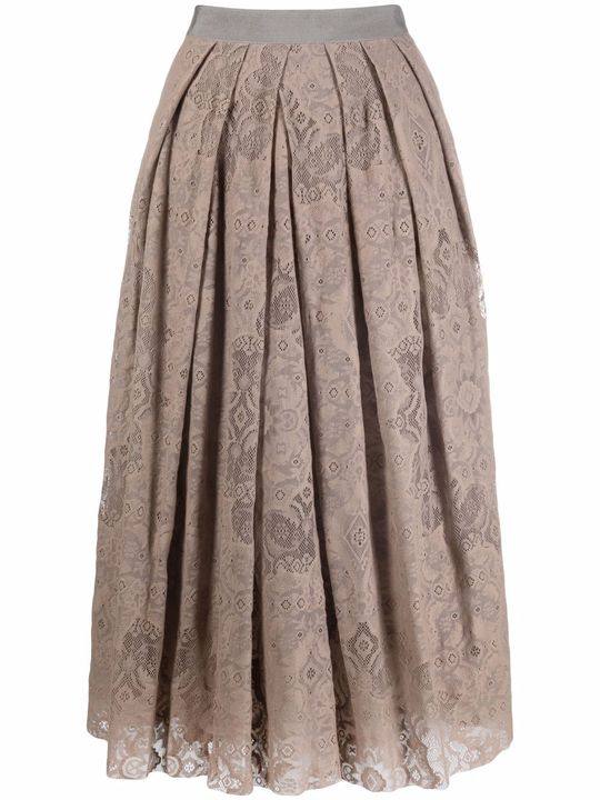 pleated lace midi skirt展示图