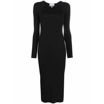 rib-knit midi dress