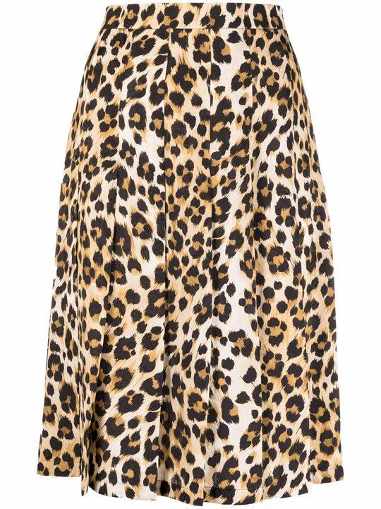 pleated leopard-print skirt展示图