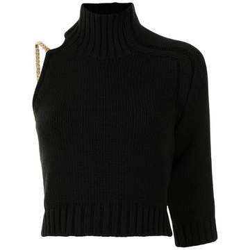 one-shoulder knitted jumper