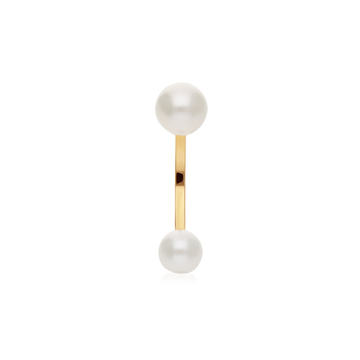 Piercing 18K Yellow Gold Pearl Earring