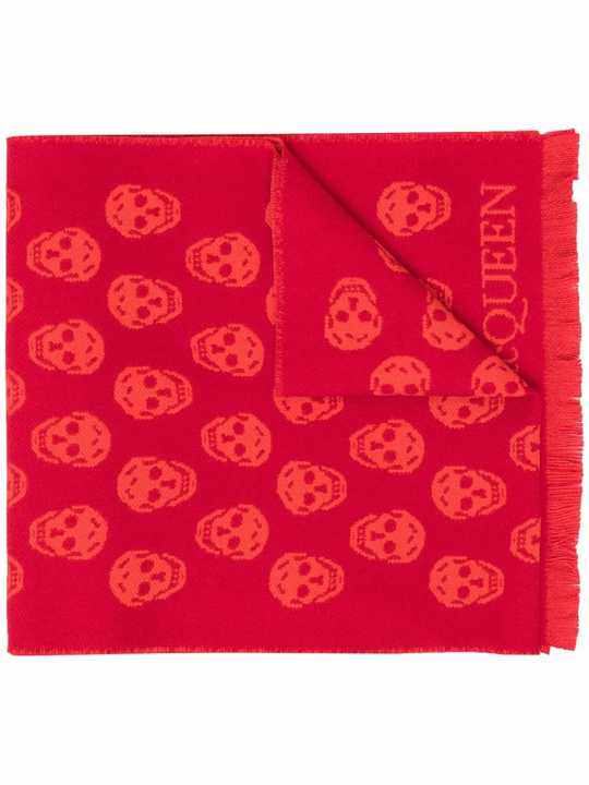 skull-embroidered wool scarf展示图