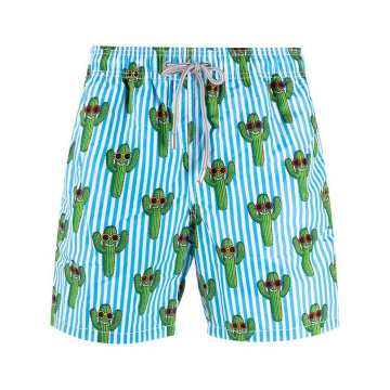 Happy Cactus mid-length swim shorts