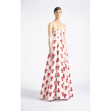 Oceana Printed Taffeta-Faille Maxi Dress